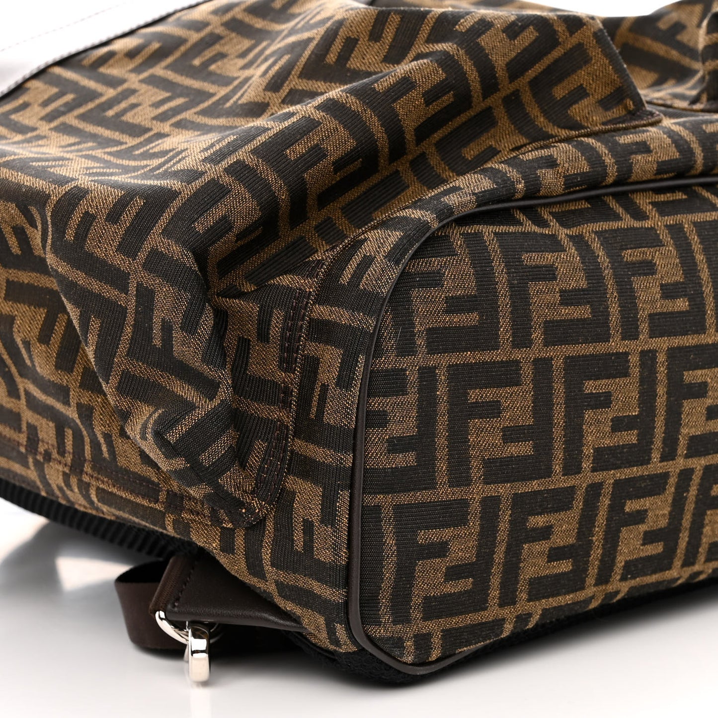 Recycled Fabric Jacquard Vitello Astro FF 1974 Large Fendi Strike Backpack Tobacco Moro Ebano