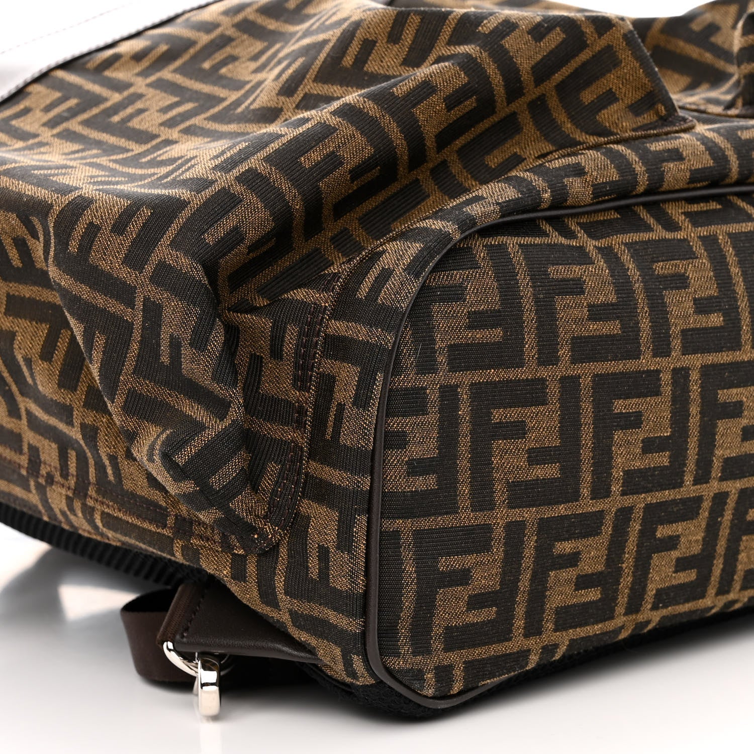 Fendi Recycled Fabric Jacquard Vitello Astro FF 1974 Large Fendi Strike Backpack Tobacco Moro Ebano 9 of 10