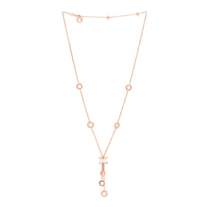 Bulgari 18K Rose Gold Diamond White Ceramic B.Zero1 Necklace 3 of 5