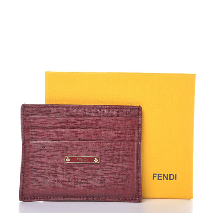 Fendi Vitello Elite Card Holder Rosso Scuro Ciliegia 11 of 11