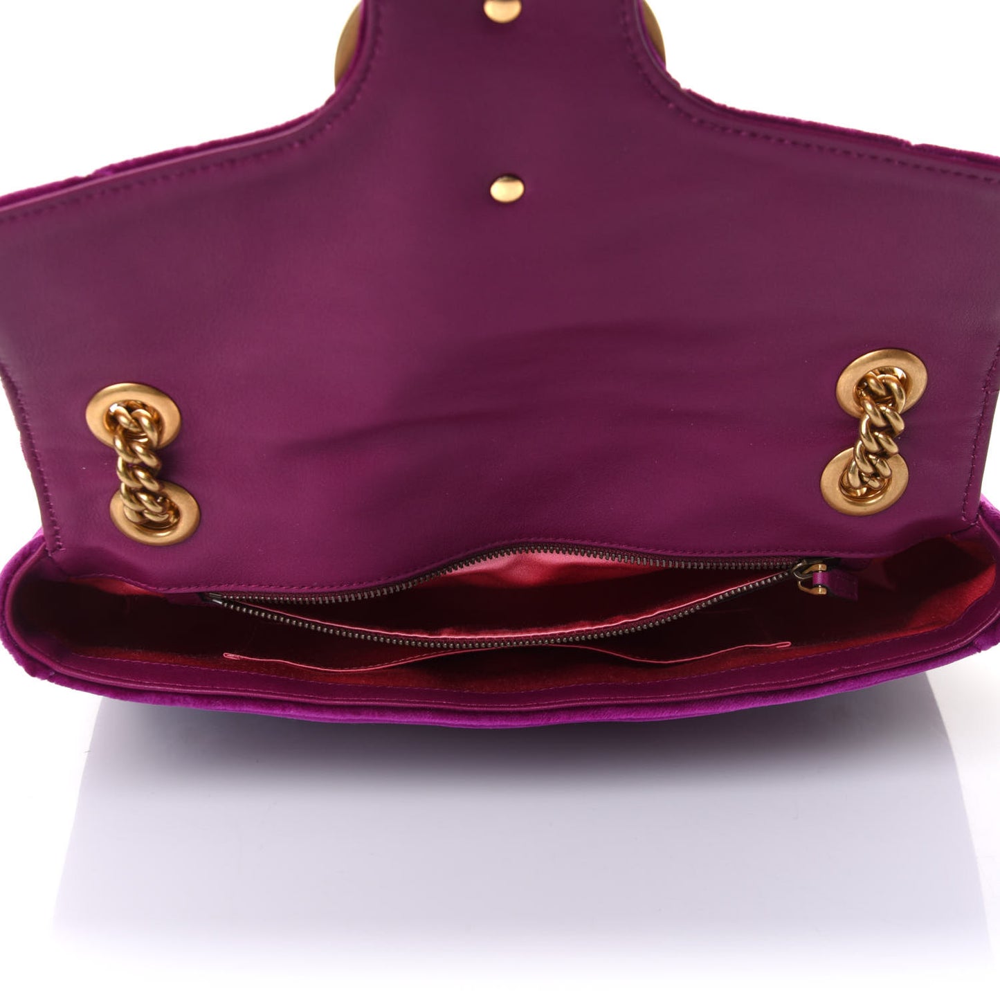 Velvet Matelasse Loved Embroidered Medium GG Marmont Shoulder Bag Fuchsia Violet Cyclamen