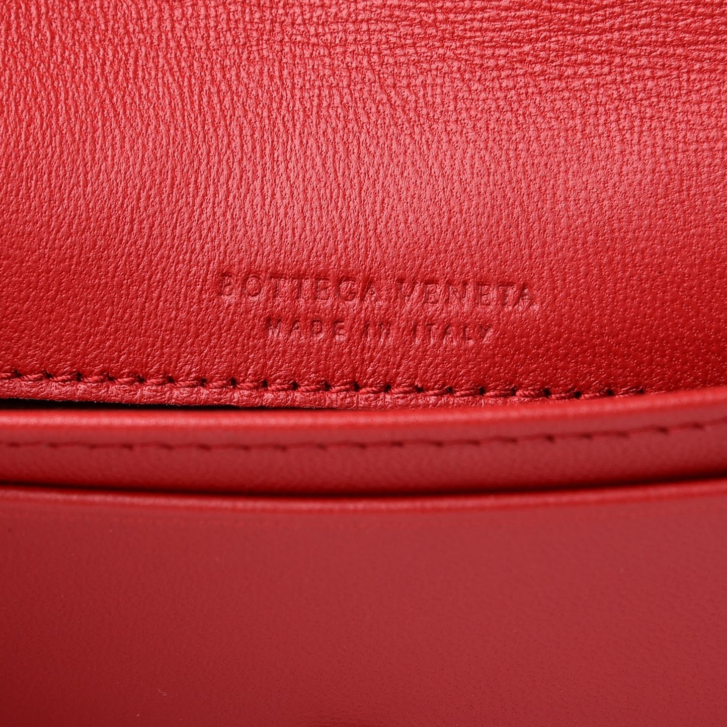 Nappa Intrecciato Card Holder China Red