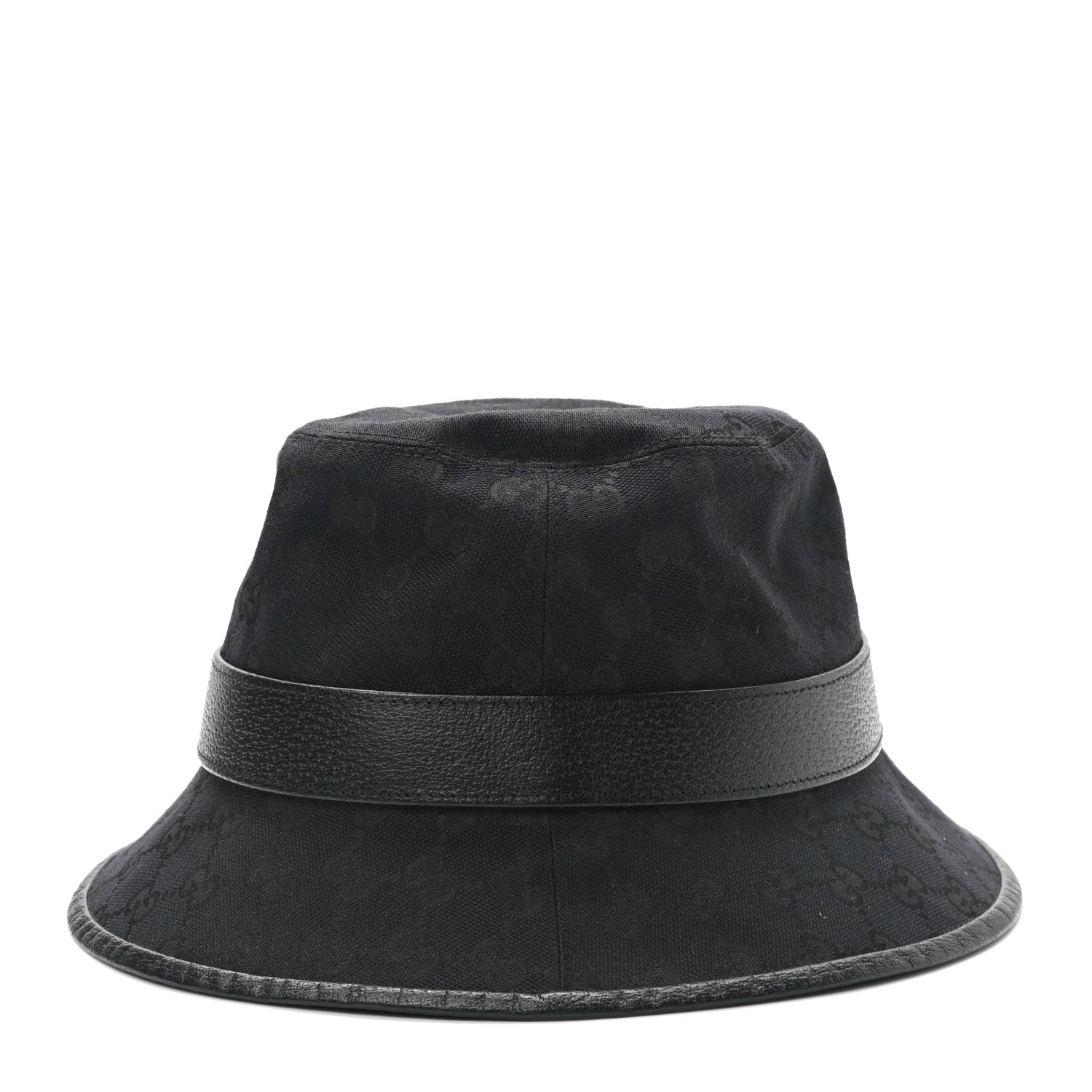 Gucci Monogram Textured Dollar Calfskin GG Jago Bucket Hat L Black 6 of 11