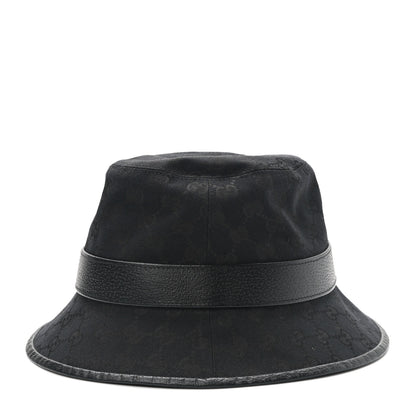 Gucci Monogram Textured Dollar Calfskin GG Jago Bucket Hat L Black 6 of 11