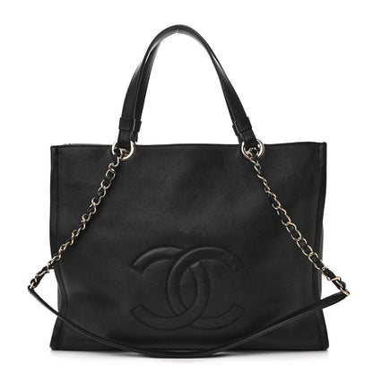 Chanel Calfskin CC Zipped Shopping Tote Black 1 of 10