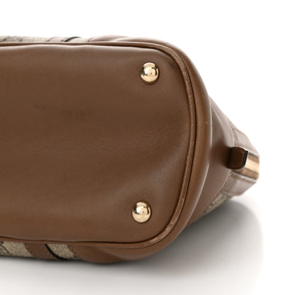 Gucci GG Supreme Monogram Margaux Calfskin Small Nice Top Handle Dome Bag Beige Ebony Acero 10 of 23