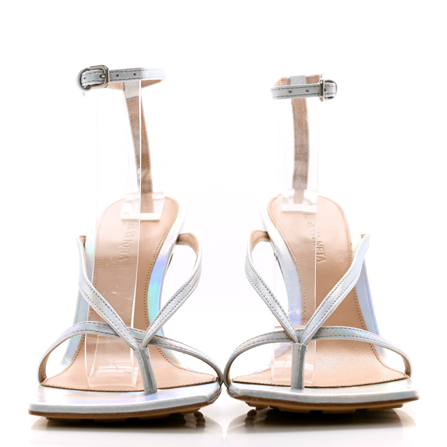 Bottega Veneta Laser Nappa Stretch Multi Strap 90mm Sandals 37.5 Moon Drop 2 of 7
