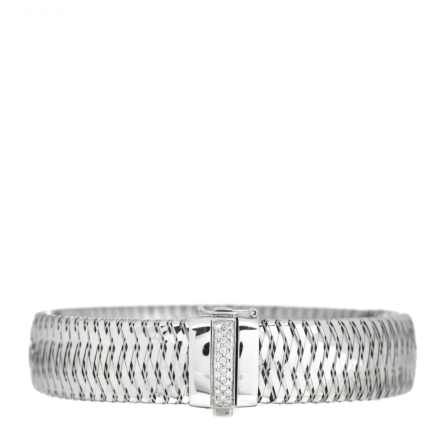 18K White Gold Diamond XL Primavera Bangle Bracelet