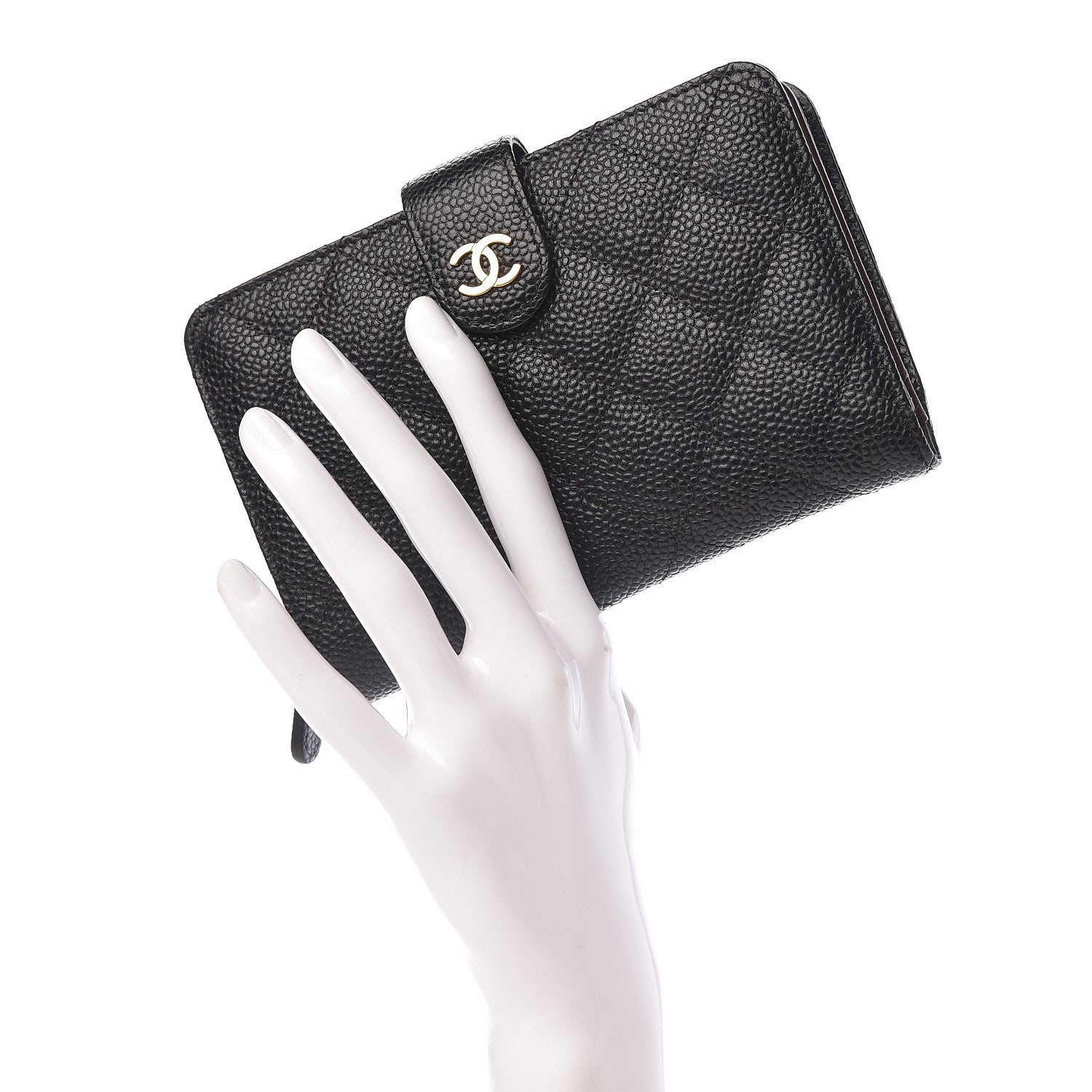 Chanel Caviar Quilted Zipped Pocket Wallet Black 2 of 10