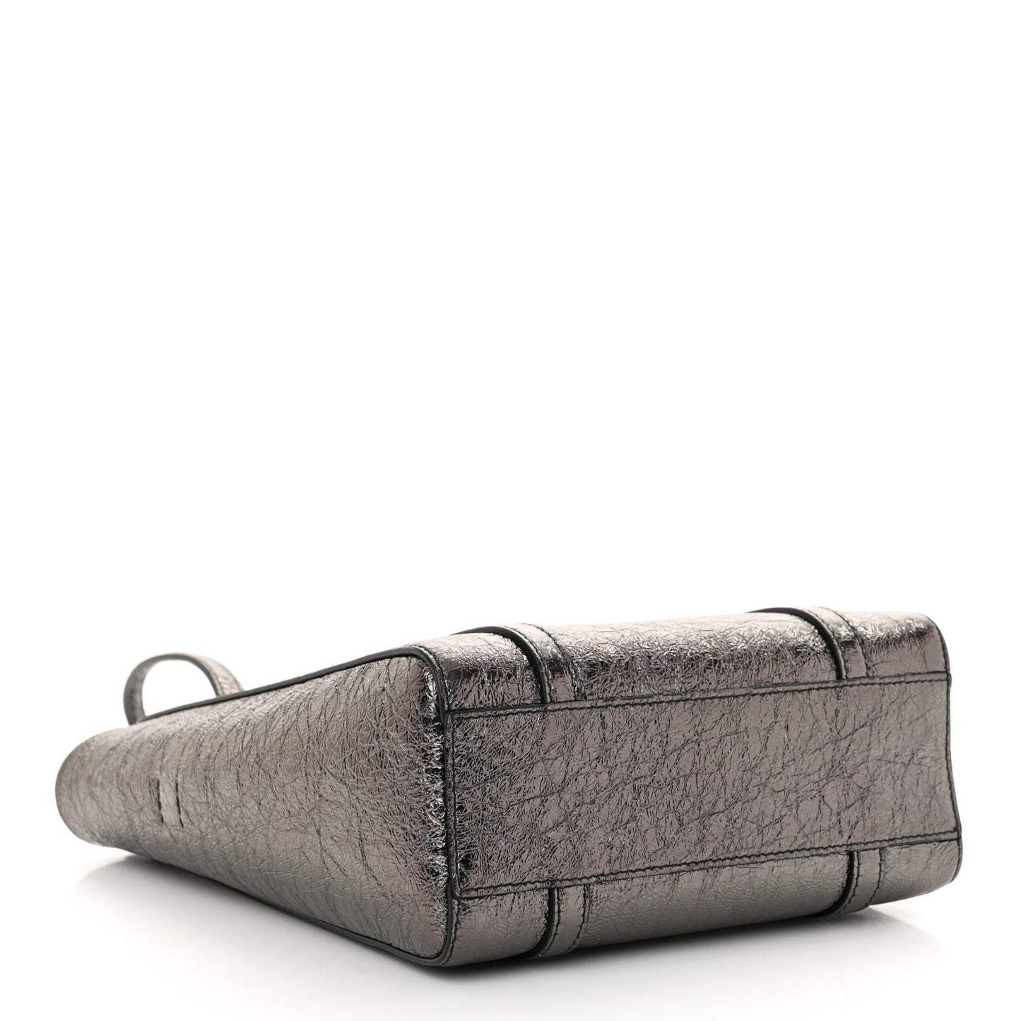 Metallic Textured Calfskin Logo Everyday Tote Black