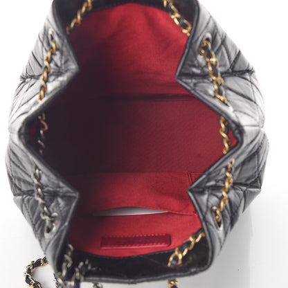 Chanel Aged Calfskin Quilted Gabrielle Backpack Black 7 of 9