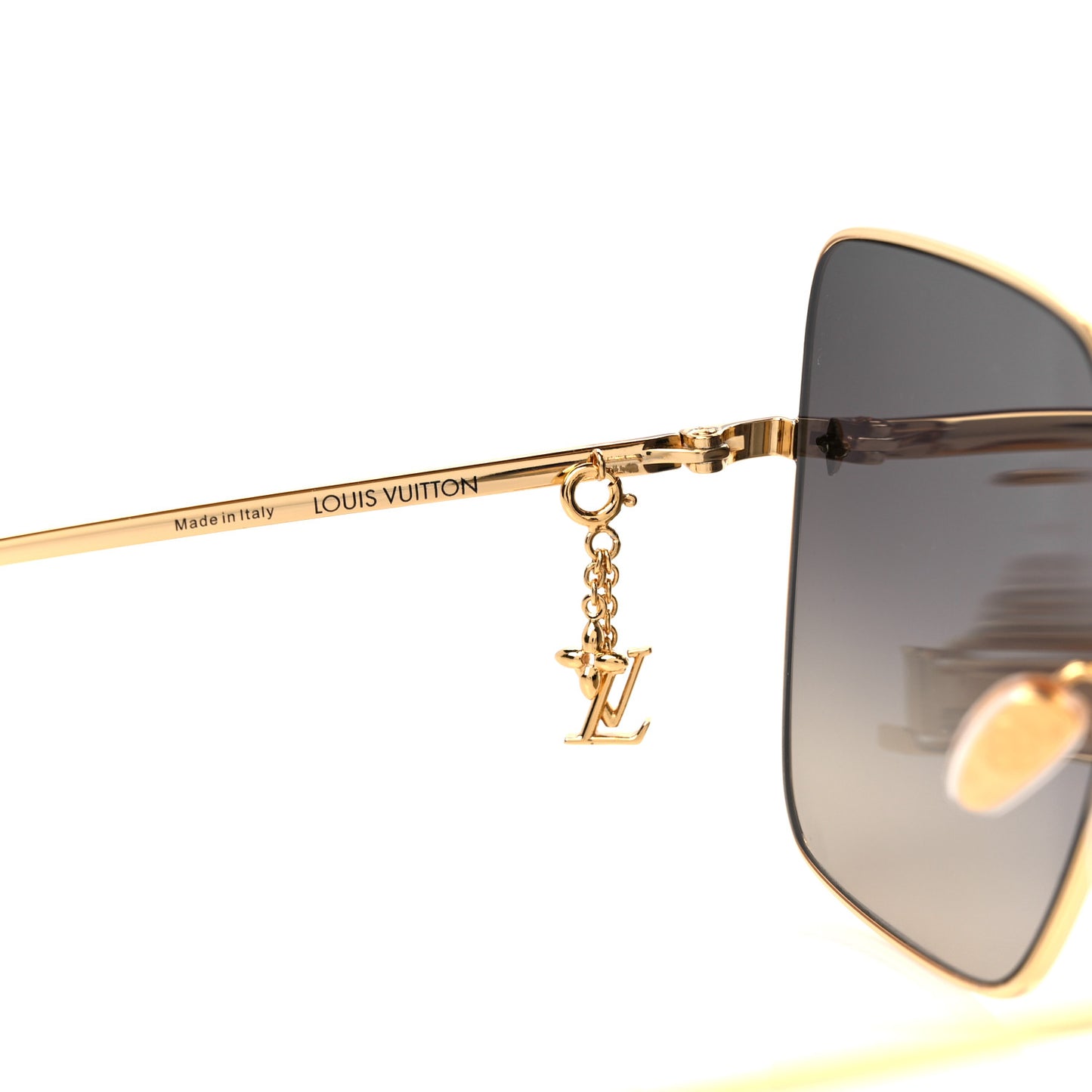 Metal LV Square Charm Sunglasses Z1718U Black
