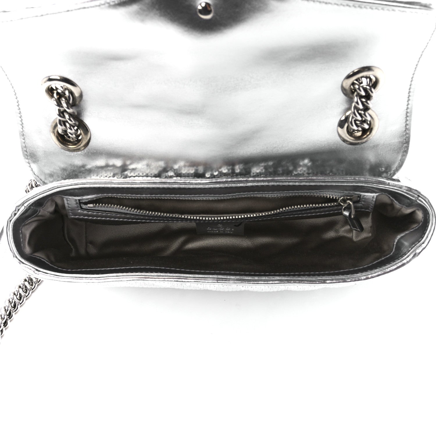 Gucci Sequin Matelasse Small GG Marmont Shoulder Bag Silver 5 of 12