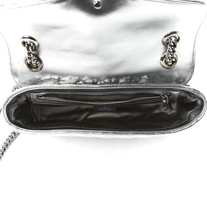 Gucci Sequin Matelasse Small GG Marmont Shoulder Bag Silver 5 of 12