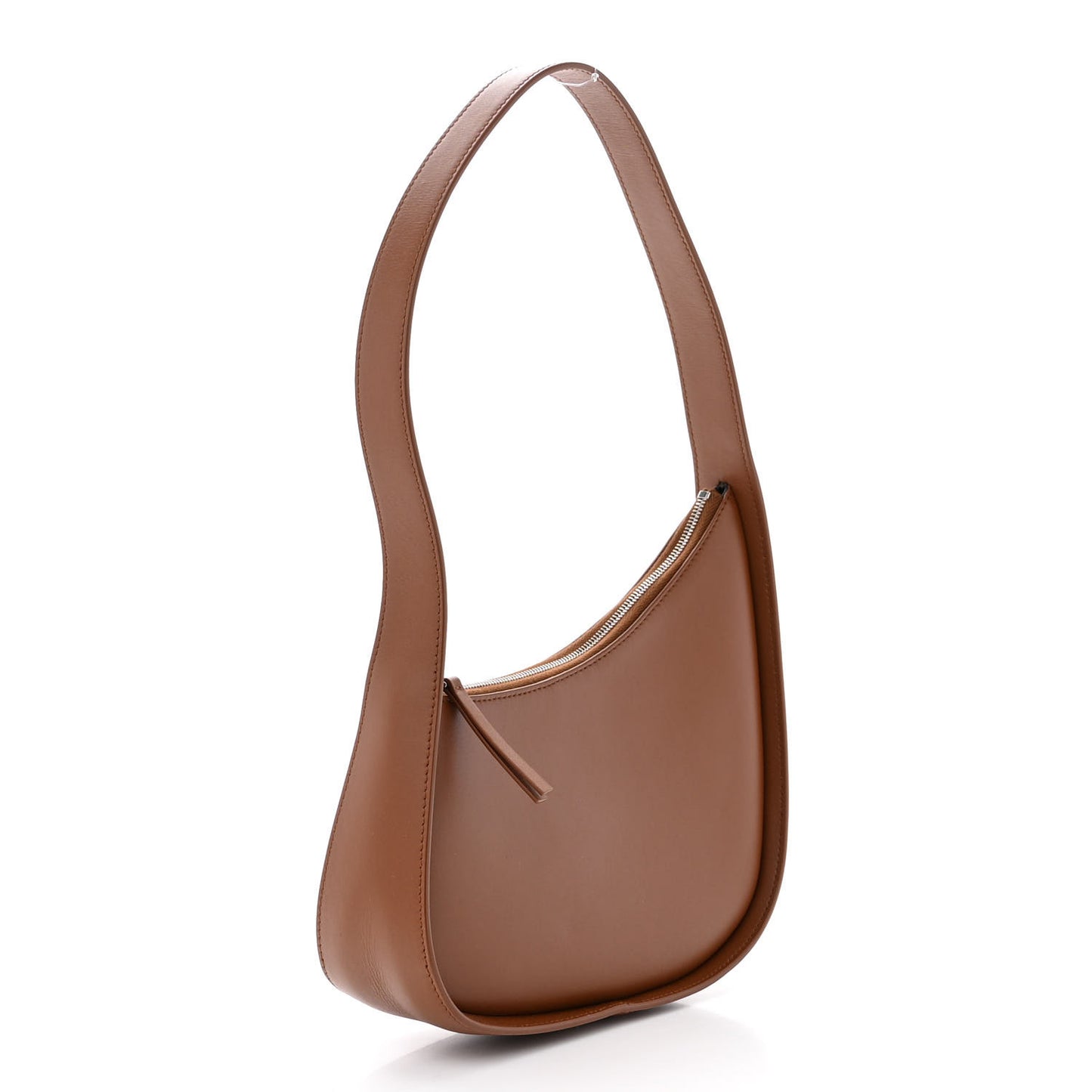 Smooth Calfskin Half Moon Shoulder Bag Chestnut