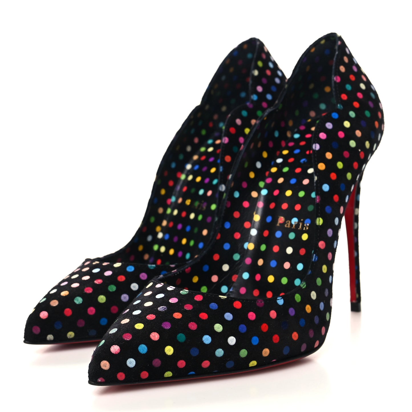 Suede Polka Dot Hot Chick 100 Pumps 38 Black Multicolor 38 Black Multicolor