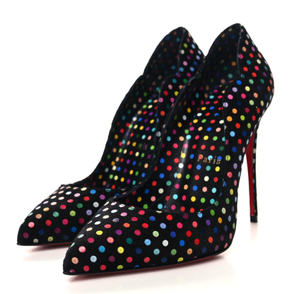 Christian Louboutin Suede Polka Dot Hot Chick 100 Pumps 38 Black Multicolor 38 Black Multicolor 3 of 9