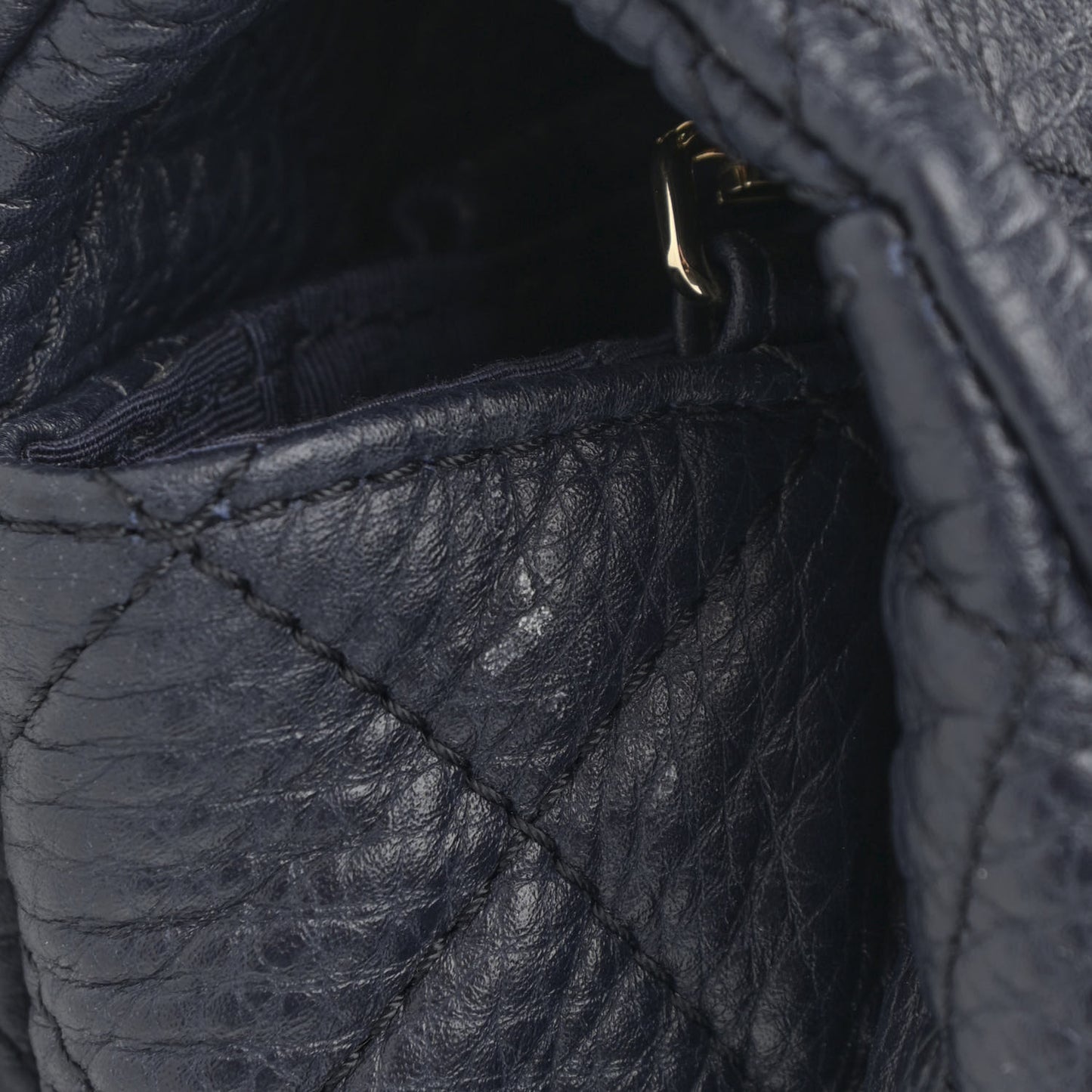 Calfskin Quilted XXL Travel Flap Bag Navy