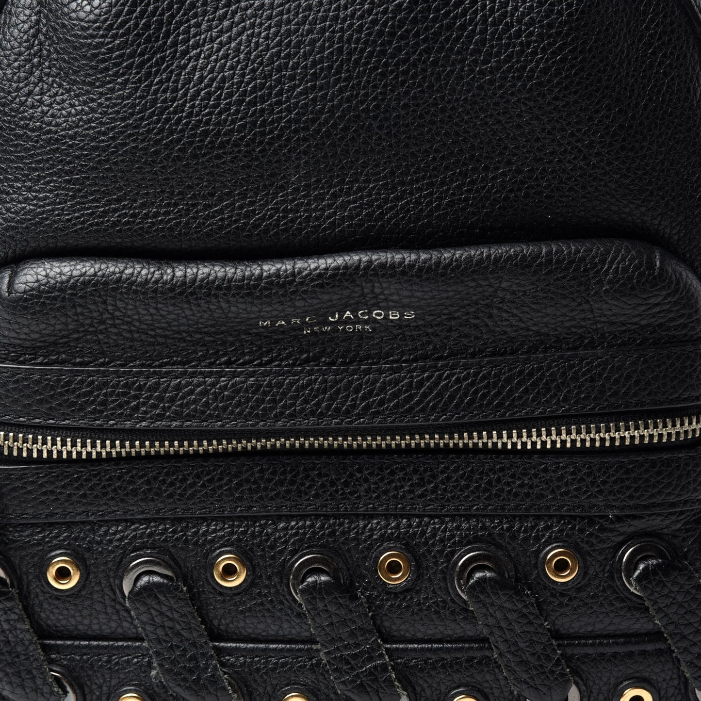 Calfskin Stitched Biker Backpack Black