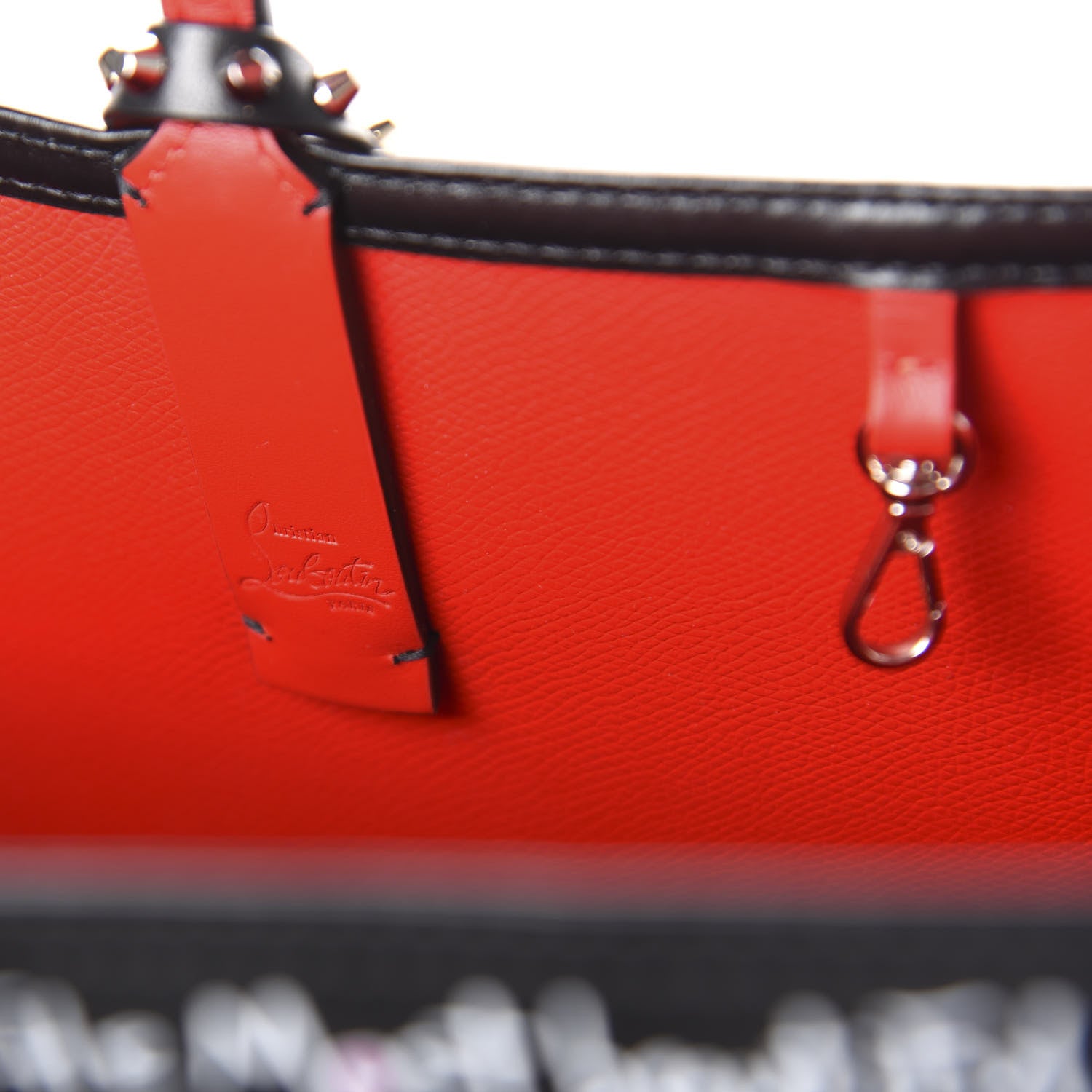 Christian Louboutin Calfskin Beautiful Red East West Cabata Tote Black Multicolor 8 of 11