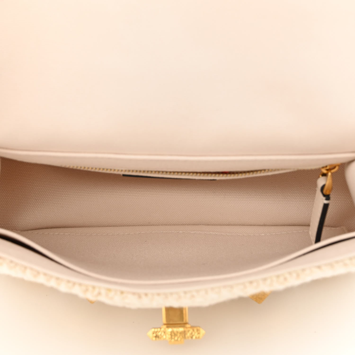 Valentino Garavani Knit Medium Roman Stud Shoulder Bag Ecru 5 of 12