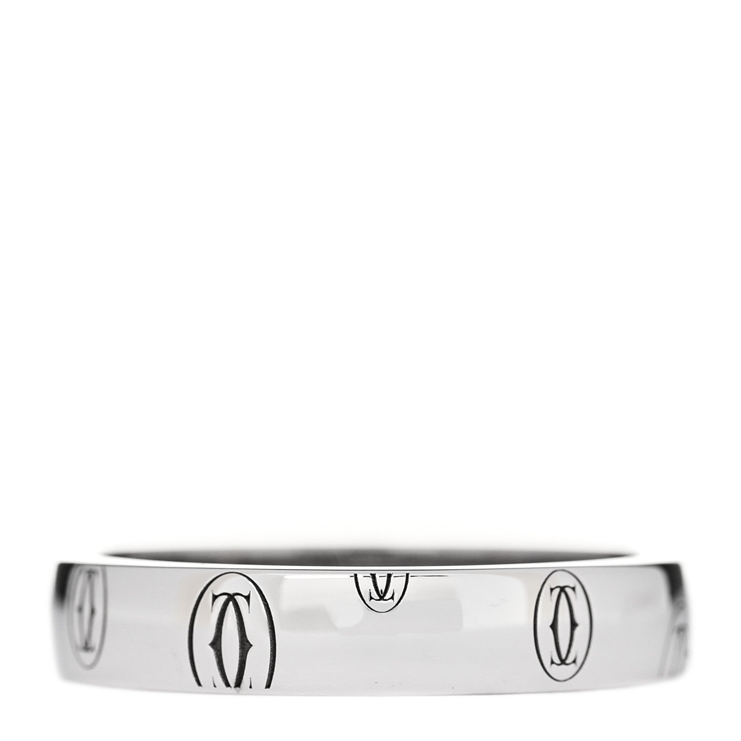 Cartier 18K White Gold 4mm Happy Birthday Band Ring 55 7.25 3 of 4