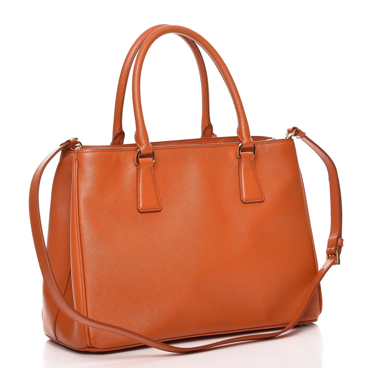 Prada Saffiano Lux Medium Tote Papaya 4 of 12