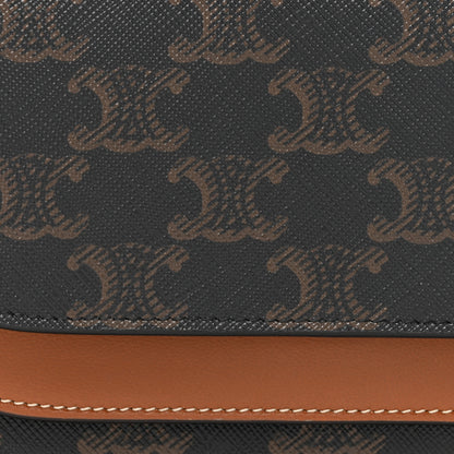Celine Triomphe Canvas Lambskin Wallet On Strap Tan 10 of 15