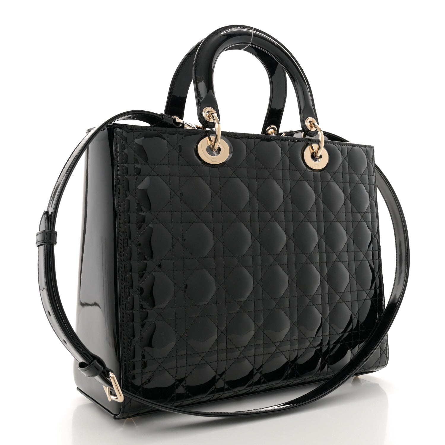 Christian Dior Patent Cannage Large Lady Dior Black 3 of 11
