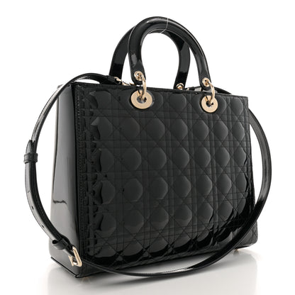 Christian Dior Patent Cannage Large Lady Dior Black 3 of 11