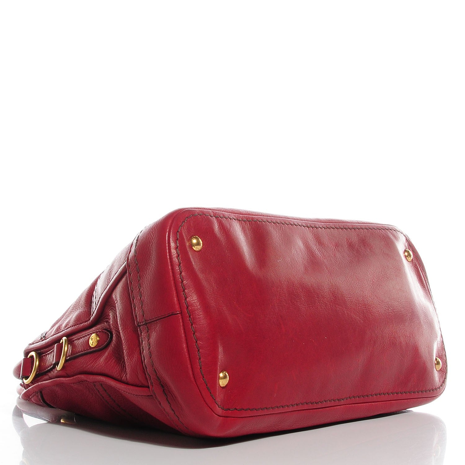 Prada Cervo Shine Dome Satchel Amaranto 4 of 11