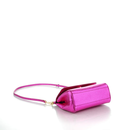 Dolce & Gabbana Metallic Dauphine Micro Miss Sicily Satchel Pink 4 of 6