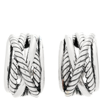 David Yurman Sterling Silver Crossover Shrimp Earrings 1 of 4