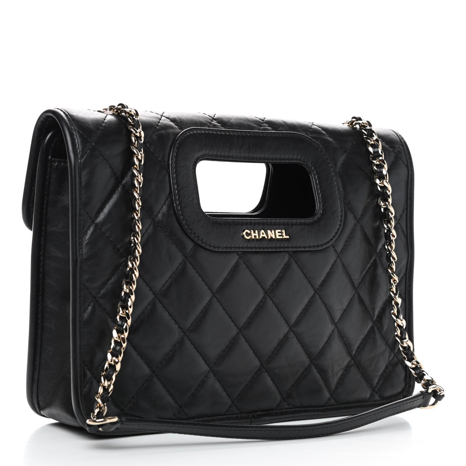 Chanel Aged Calfskin Charms Flap Bag Black 3 of 11
