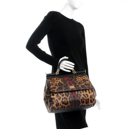 Dolce & Gabbana Leo Crepe Large Miss Sicily Leo Stripe Satchel 3 of 7