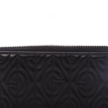 Gucci Calfskin G Rhombus Quilted Zip Around Wallet Black 7 of 9