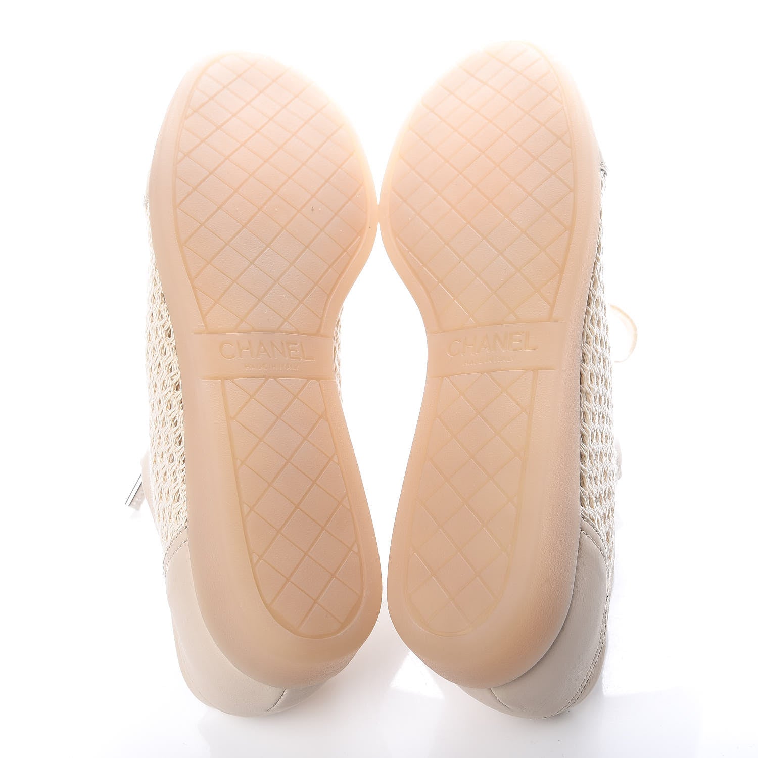 Chanel Mesh Lambskin Low Top Sneakers 40 Beige 5 of 6
