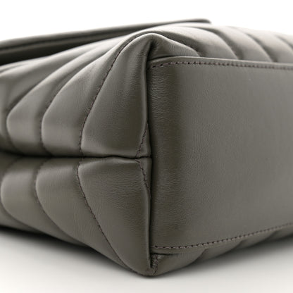 Saint Laurent Calfskin Y Quilted Monogram Small Loulou Chain Satchel Olive 9 of 14