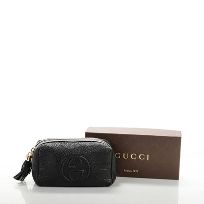 Gucci Pebbled Calfskin Soho Medium Cosmetic Case Black 5 of 8