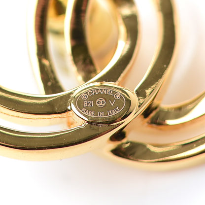 Chanel Metal Obazine CC Earrings Gold 4 of 4