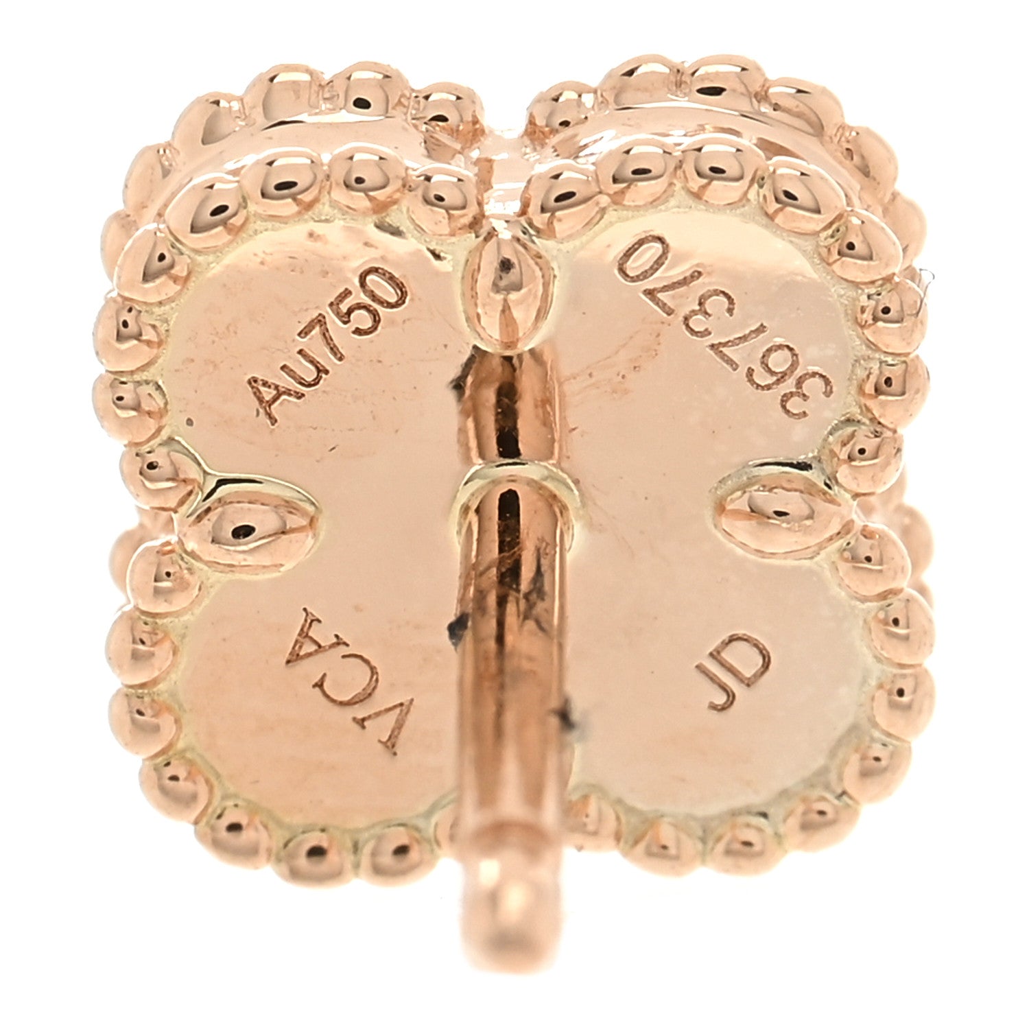 Van Cleef & Arpels 18K Rose Gold Carnelian Sweet Alhambra Earrings 4 of 4