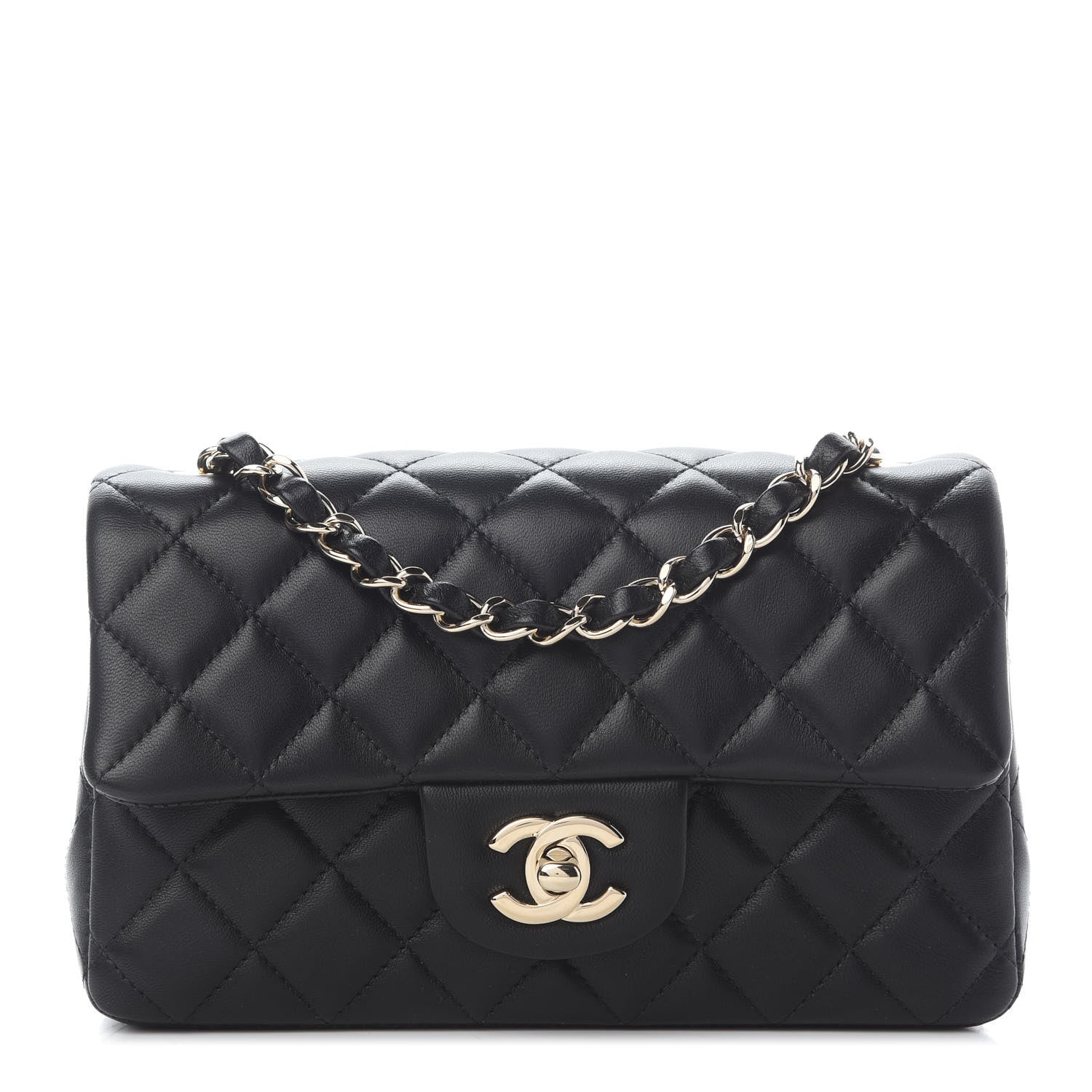 Chanel Lambskin Quilted Mini Rectangular Flap Black 1 of 9