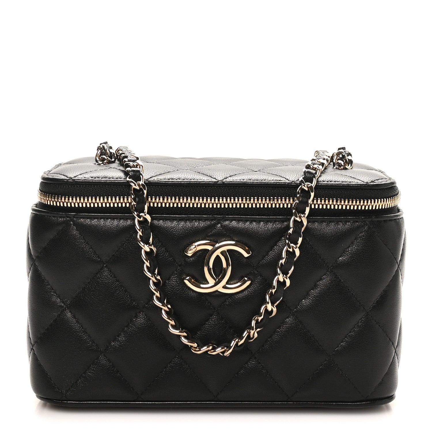 Chanel Lambskin Quilted Small CC Vanity Case Black 2 of 23