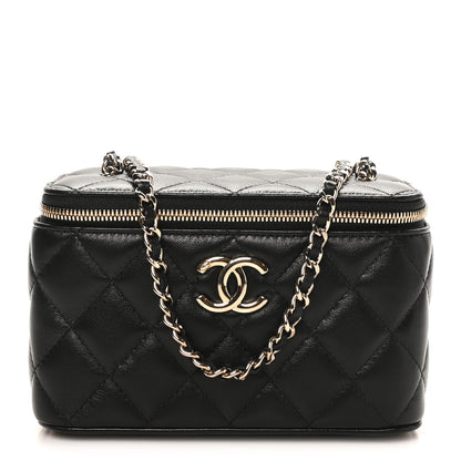 Chanel Lambskin Quilted Small CC Vanity Case Black 2 of 23