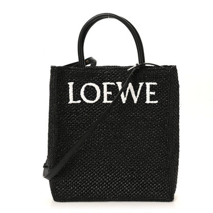 Loewe Raffia Calfskin Standard A4 Tote Bag Black 1 of 9