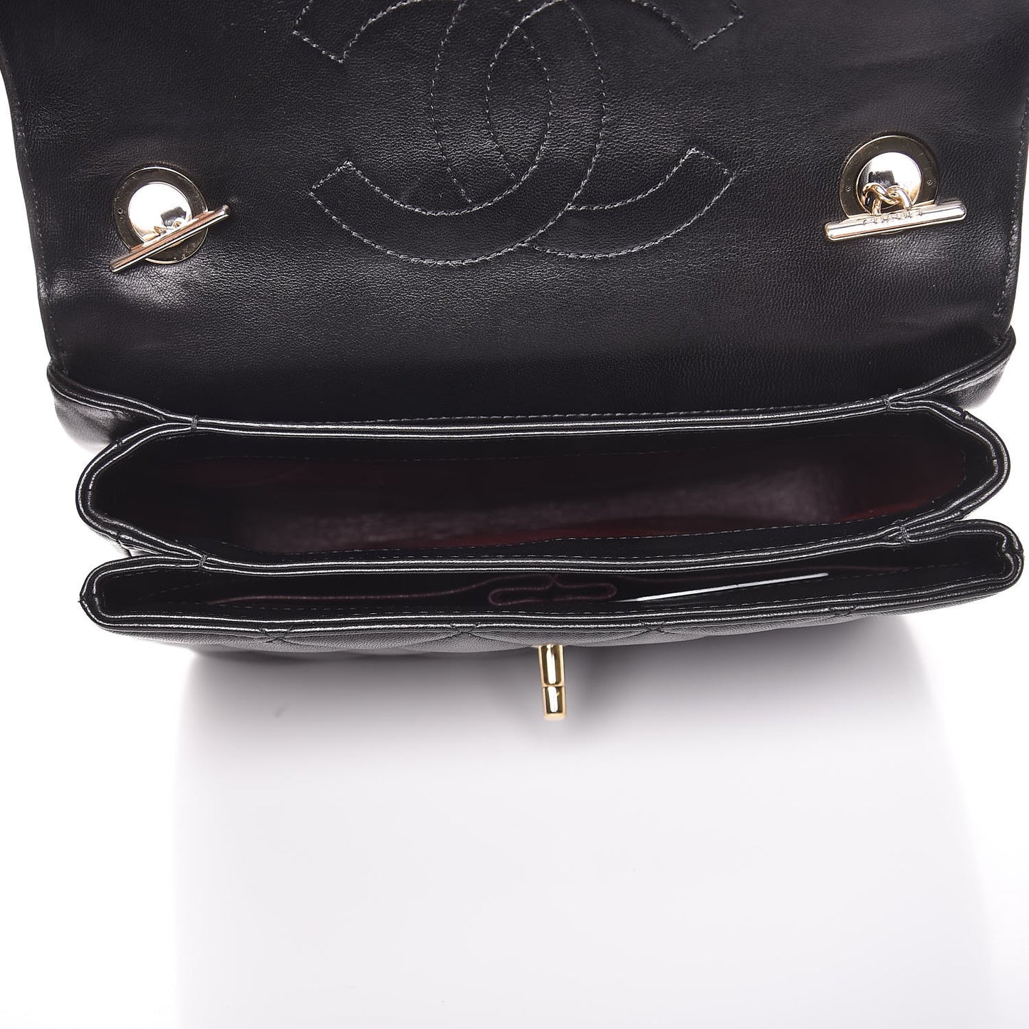 Lambskin Quilted Small Trendy CC Dual Handle Flap Bag Black