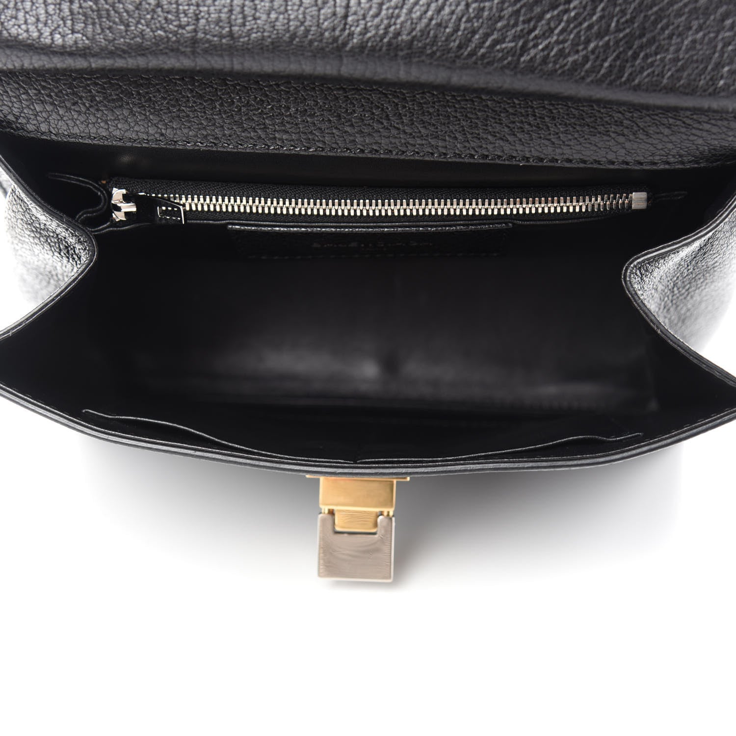 Balenciaga Calfskin Ostrich Trimmed Le Dix Cartable S Bag Black 6 of 16