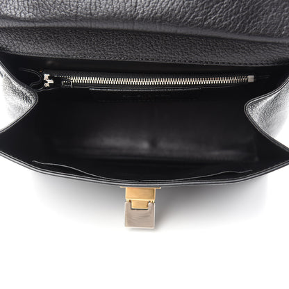 Balenciaga Calfskin Ostrich Trimmed Le Dix Cartable S Bag Black 6 of 16
