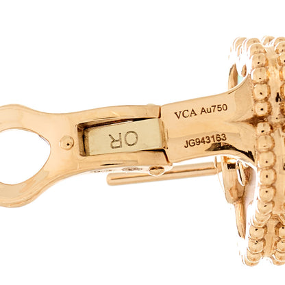 Van Cleef & Arpels 18K Rose Gold Mother of Pearl Lucky Springs Plum Blossom Earrings 4 of 5