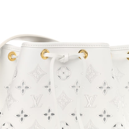Louis Vuitton Calfskin Monogram Cutout Petit Noe White 8 of 10